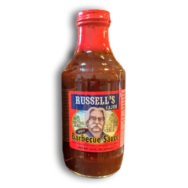 Jar of Russell's Spicy Cajun Barbecue Sauce